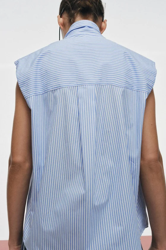 РУБАШКА В ПОЛОСКУ С ЗАВЯЗКАМИ — коллекция Zara «ZW»