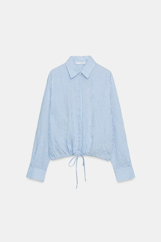 РУБАШКА В ПОЛОСКУ С ЗАВЯЗКАМИ — коллекция Zara «ZW»