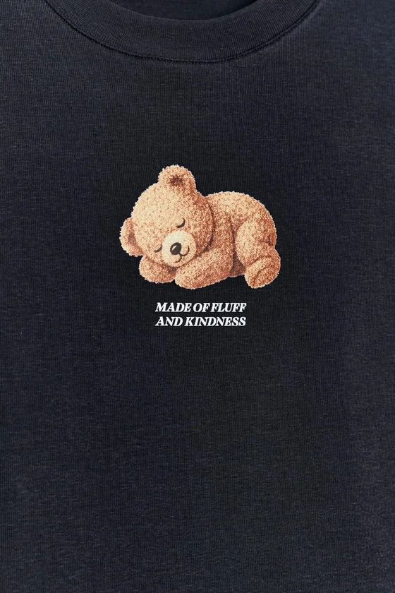 ФУТБОЛКА С КОРОТКИМИ РУКАВАМИ И МЕДВЕДЕМ