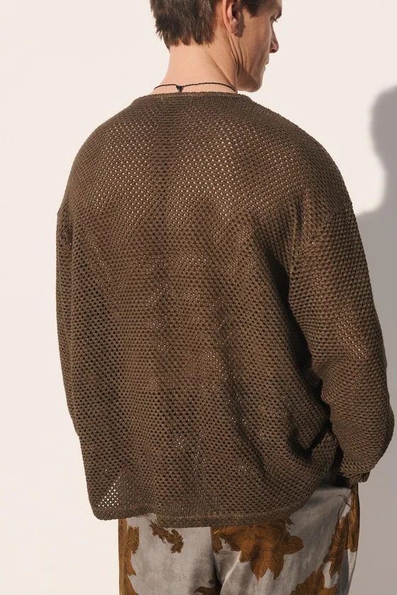 Вязаная футболка с крючком henley