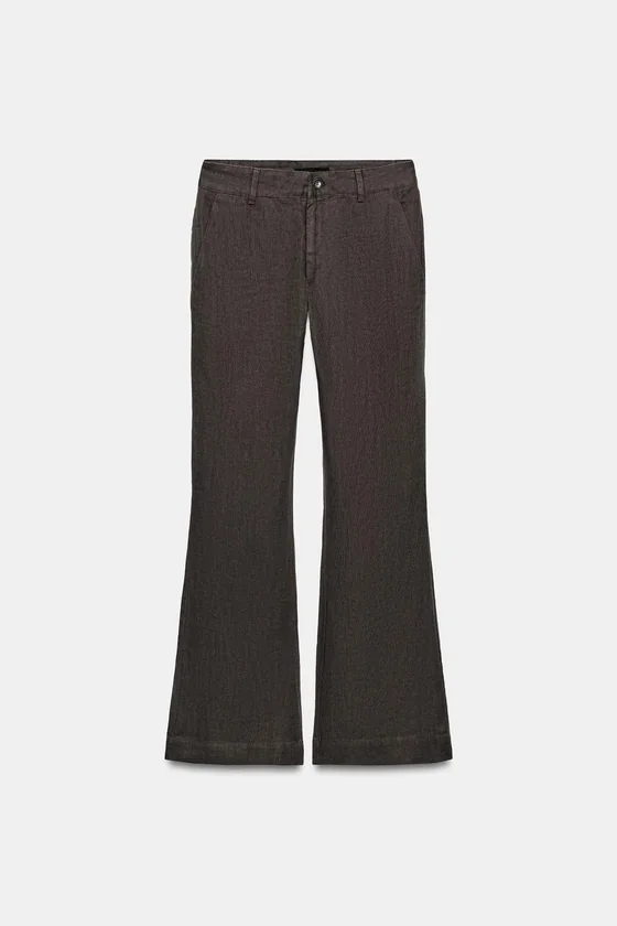 РАСКЛЕШЕННЫЕ БРЮКИ ИЗ ЛЬНА — коллекция Zara «ZW»