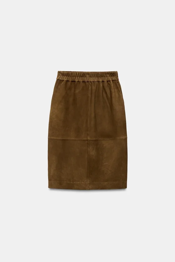 ЮБКА ИЗ ЗАМШИ — коллекция Zara «ZW» лимитированная серия