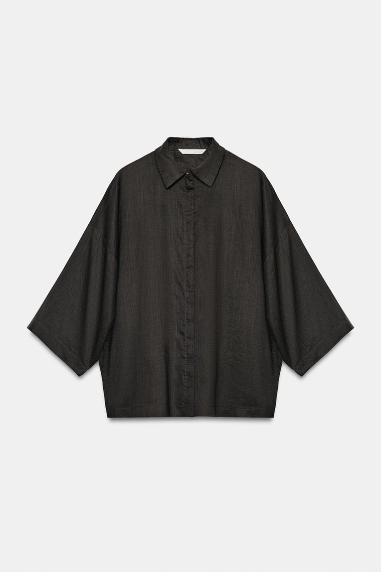 Рубашка свободного кроя коллекции zara woman