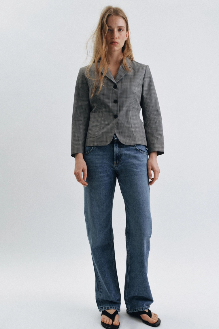 Шерстяной жакет Zara «ZW» check