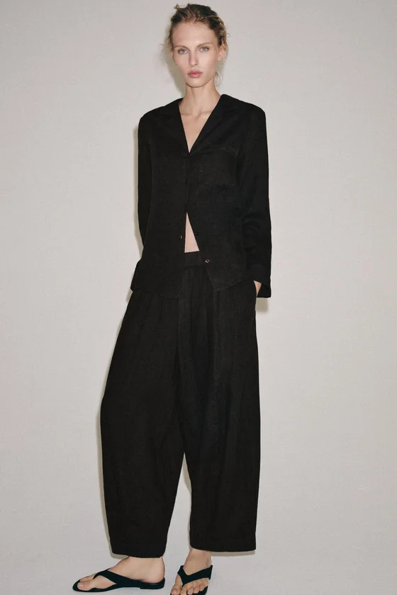 БРЮКИ  ИЗ ЛЬНА — коллекция Zara «ZW»