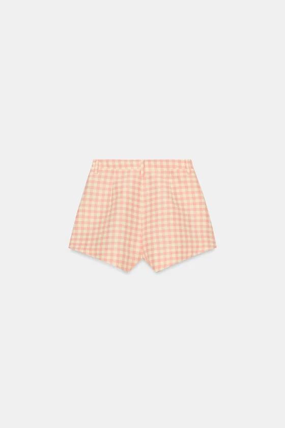 ШОРТЫ В КЛЕТКУ ВИШИ — коллекция Zara «ZW»