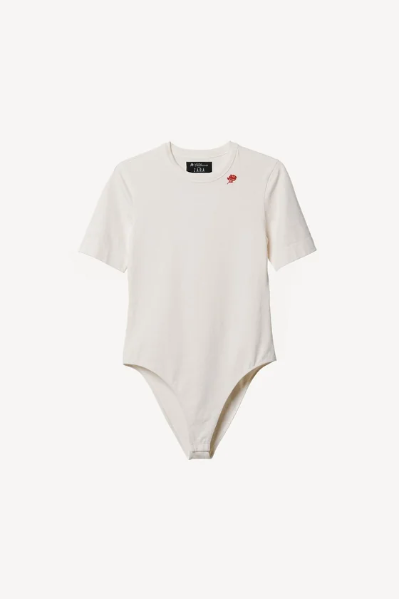 Боди с короткими рукавами и вышивкой willy chavarria x zara