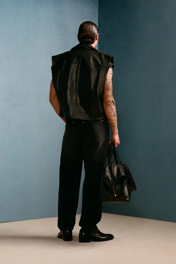 Кожаный жилет байкера willy chavarria x zara