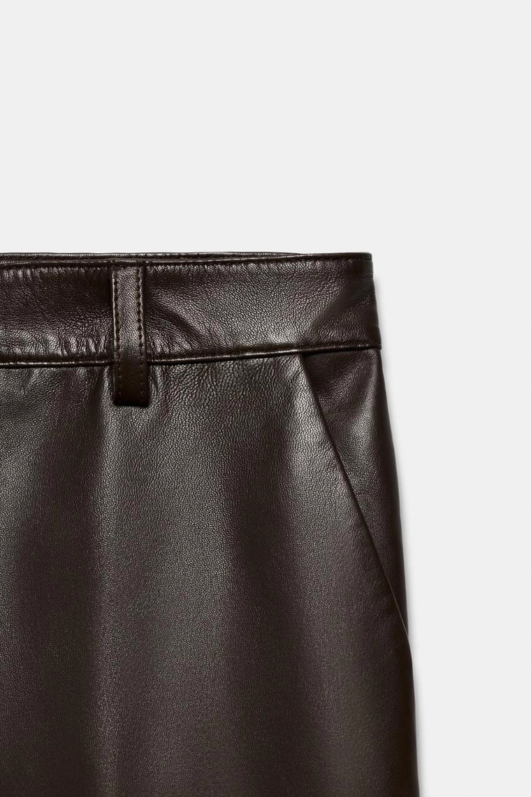 РАСКЛЕШЕННЫЕ БРЮКИ ИЗ КОЖИ — коллекция Zara «ZW» лимитированная серия