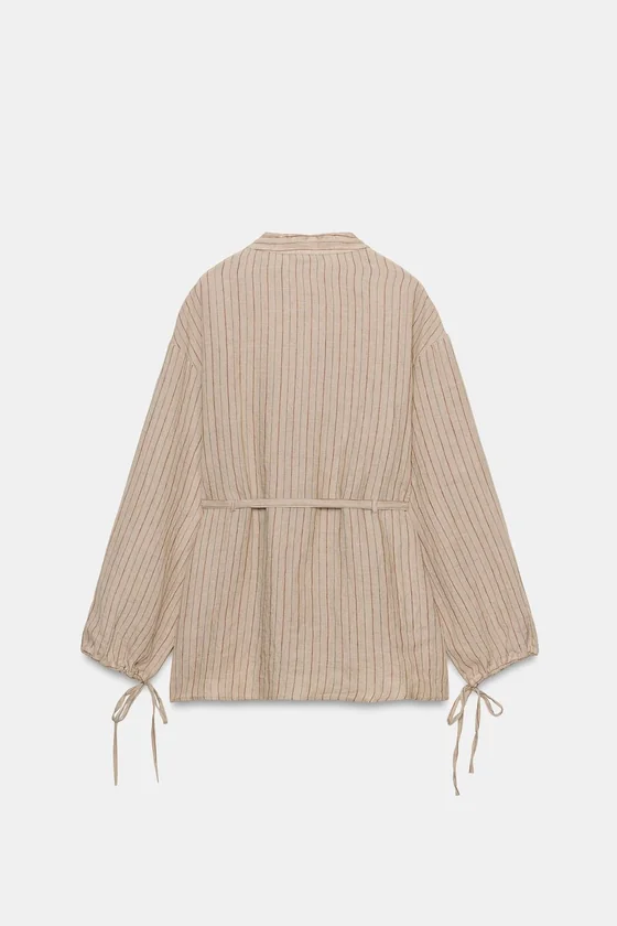 РУБАШКА В ПОЛОСКУ ИЗ ЛЬНА — коллекция Zara «ZW»