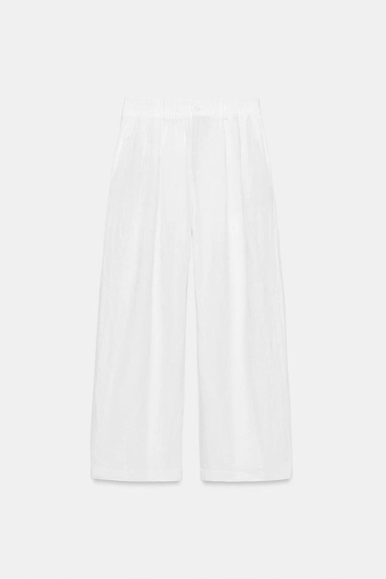 БРЮКИ ИЗ ЛЬНА СО СКЛАДКАМИ — коллекция Zara «ZW»