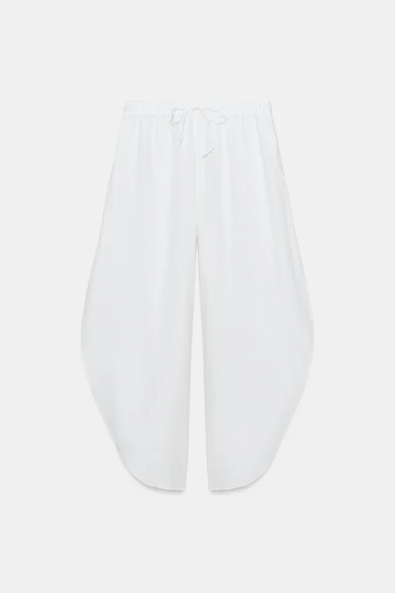 БРЮКИ ИЗ ЛЬНА С РАЗРЕЗАМИ — коллекция Zara «ZW»