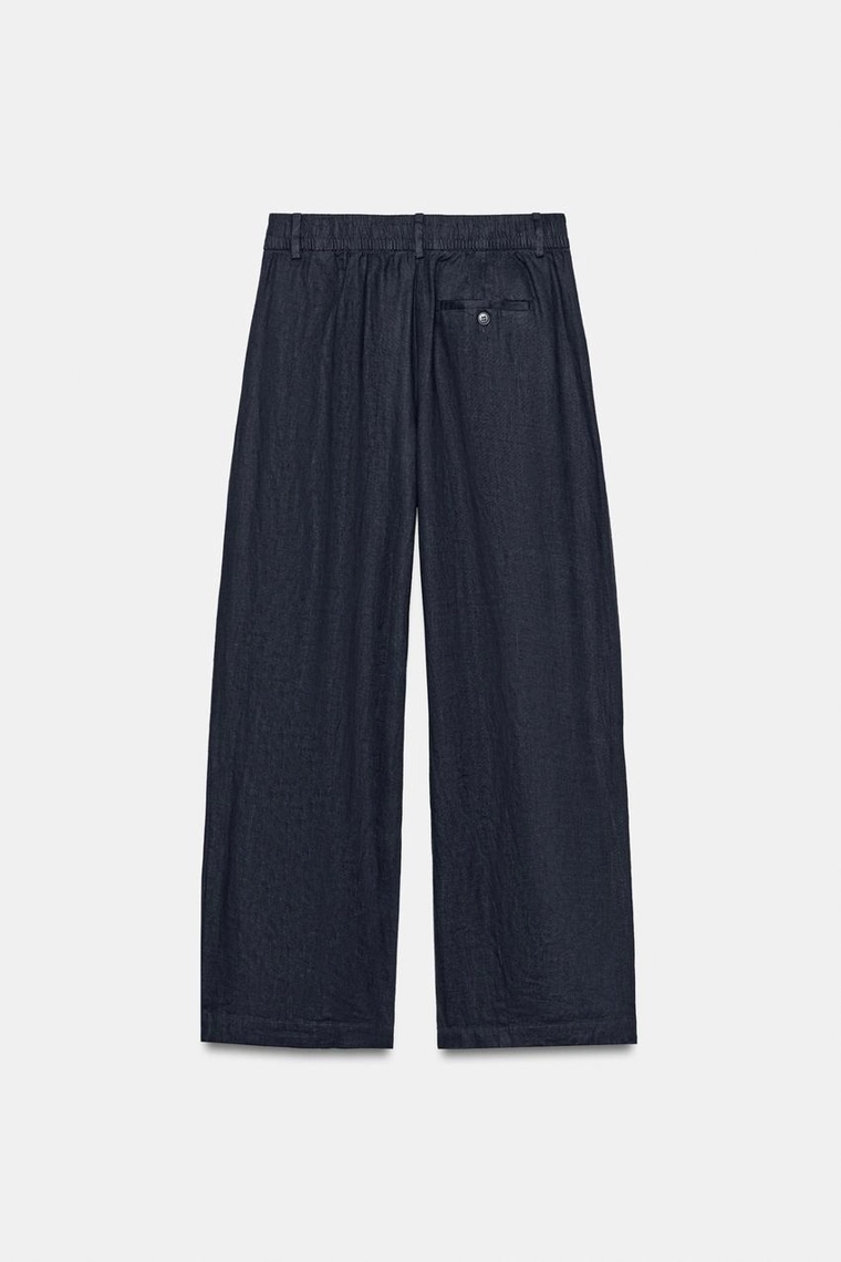 БРЮКИ ИЗ ЛЬНА СО СКЛАДКАМИ — коллекция Zara «ZW»