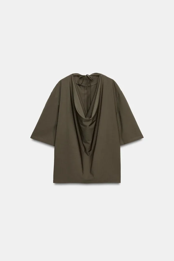 СТРУЯЩИЙСЯ ТОП С КОРОТКИМ РУКАВОМ — коллекция Zara «ZW»