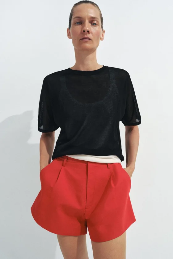 ШОРТЫ С ЗАЩИПАМИ — коллекция Zara «ZW»