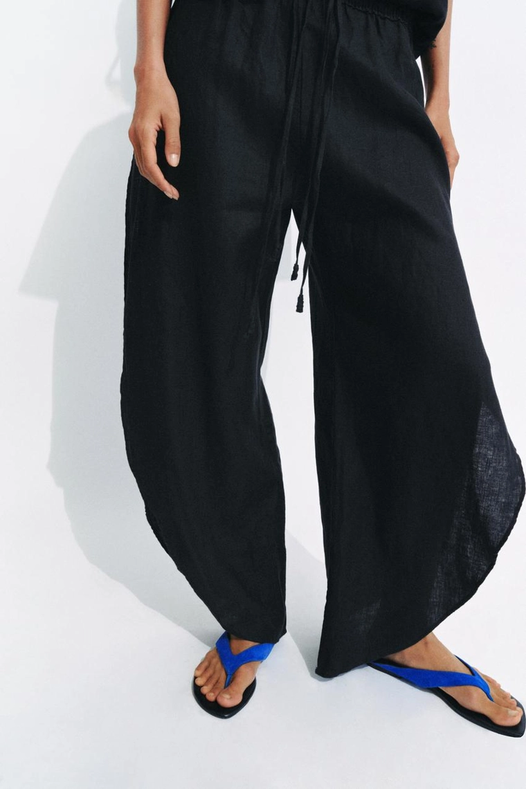 БРЮКИ ИЗ ЛЬНА С РАЗРЕЗАМИ — коллекция Zara «ZW»