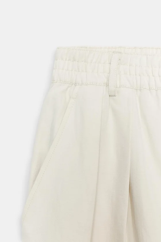 БРЮКИ-ДЖОГГЕРЫ ИЗ СМЕСОВОГО ЛЬНА С ЗАЩИПАМИ — коллекция Zara «ZW»