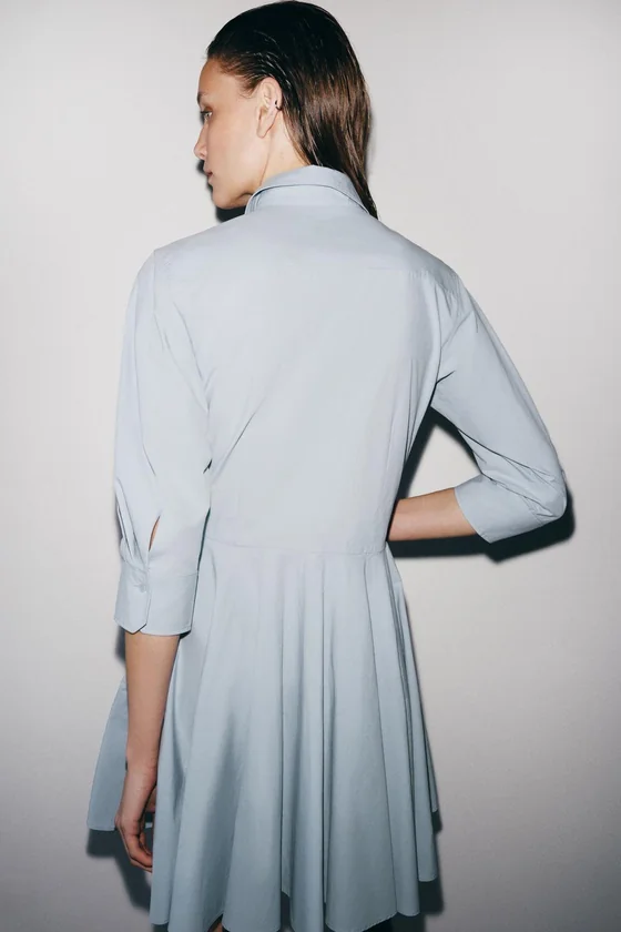 ПЛАТЬЕ-РУБАШКА ПЛИССЕ — коллекция Zara «ZW»