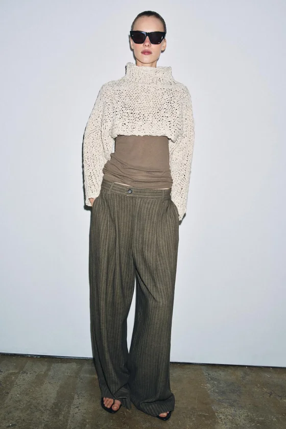 ЖАККАРДОВЫЕ БРЮКИ В ПОЛОСКУ — коллекция Zara «ZW»