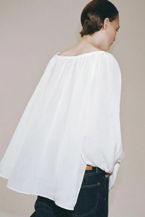 БЛУЗА ИЗ ЛЬНА — коллекция Zara «ZW»
