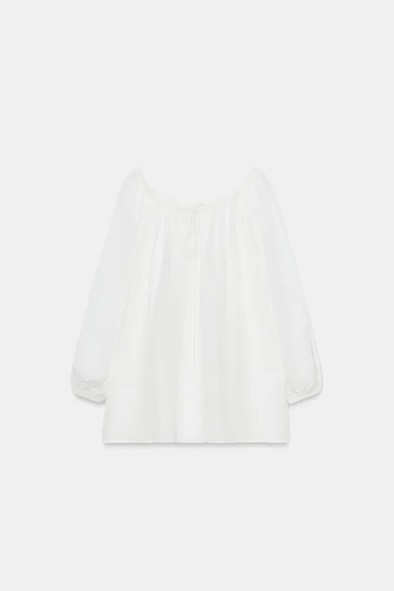 БЛУЗА ИЗ ЛЬНА — коллекция Zara «ZW»