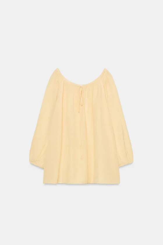 БЛУЗА ИЗ ЛЬНА — коллекция Zara «ZW»