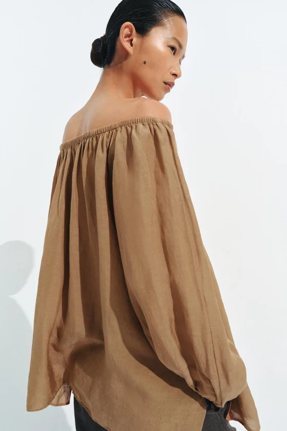 БЛУЗА ИЗ ЛЬНА — коллекция Zara «ZW»