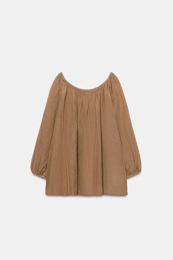 БЛУЗА ИЗ ЛЬНА — коллекция Zara «ZW»