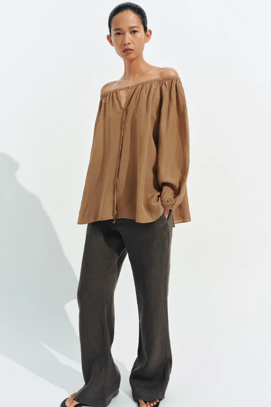 БЛУЗА ИЗ ЛЬНА — коллекция Zara «ZW»