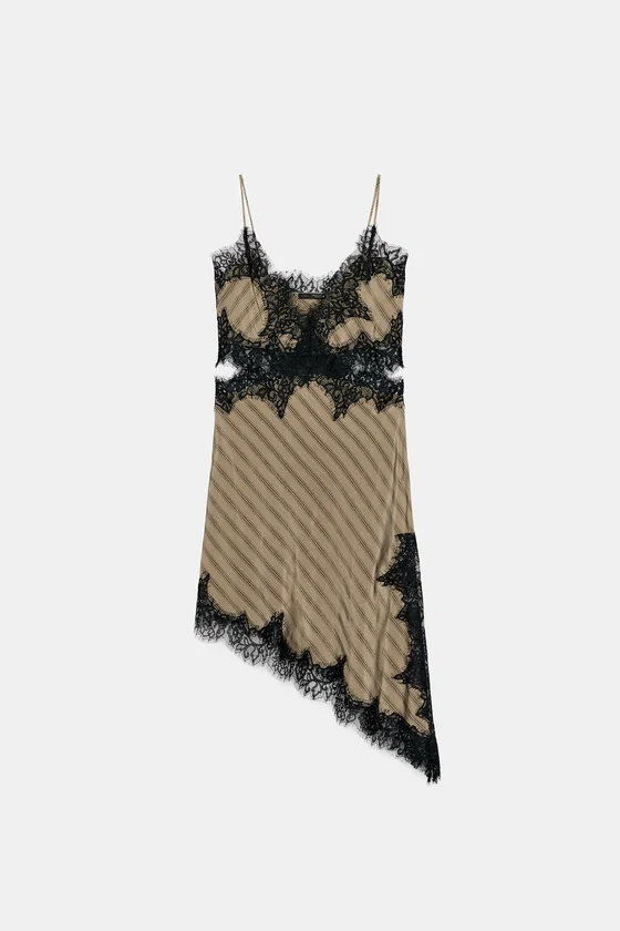 ПЛАТЬЕ-КОМБИНАЦИЯ С ВЫРЕЗОМ — коллекция Zara «ZW»