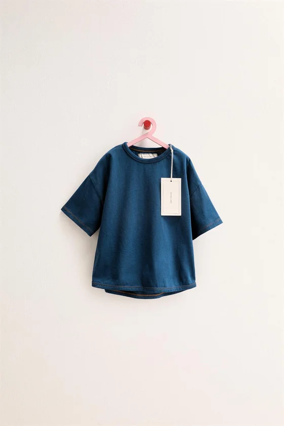 Zara «Timeless» - ОДНОТОННАЯ ХЛОПКОВАЯ ФУТБОЛКА