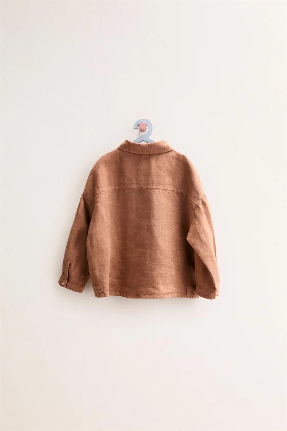 Zara «Timeless» — КУРТКА-РУБАШКА ИЗ 100% ЛЬНА