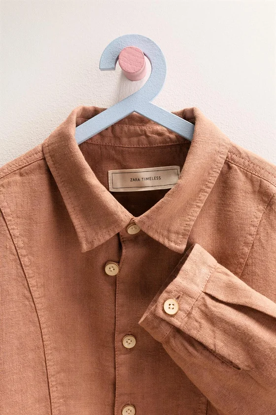 Zara «Timeless» — КУРТКА-РУБАШКА ИЗ 100% ЛЬНА