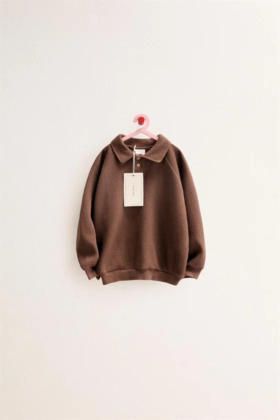 Zara «Timeless» - ТОЛСТОВКА-ПОЛО В РУБЧИК