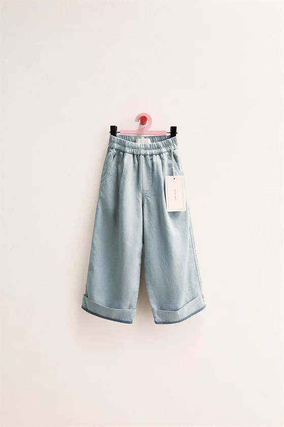 БРЮКИ Zara «Timeless» ИЗ ЛЬНА С КОНТРАСТНЫМ КРАЕМ