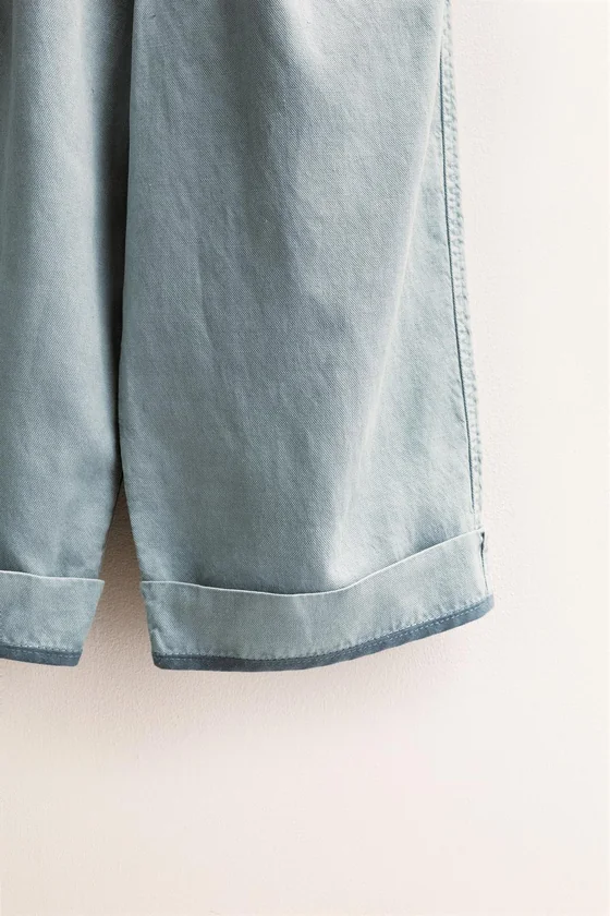 БРЮКИ Zara «Timeless» ИЗ ЛЬНА С КОНТРАСТНЫМ КРАЕМ
