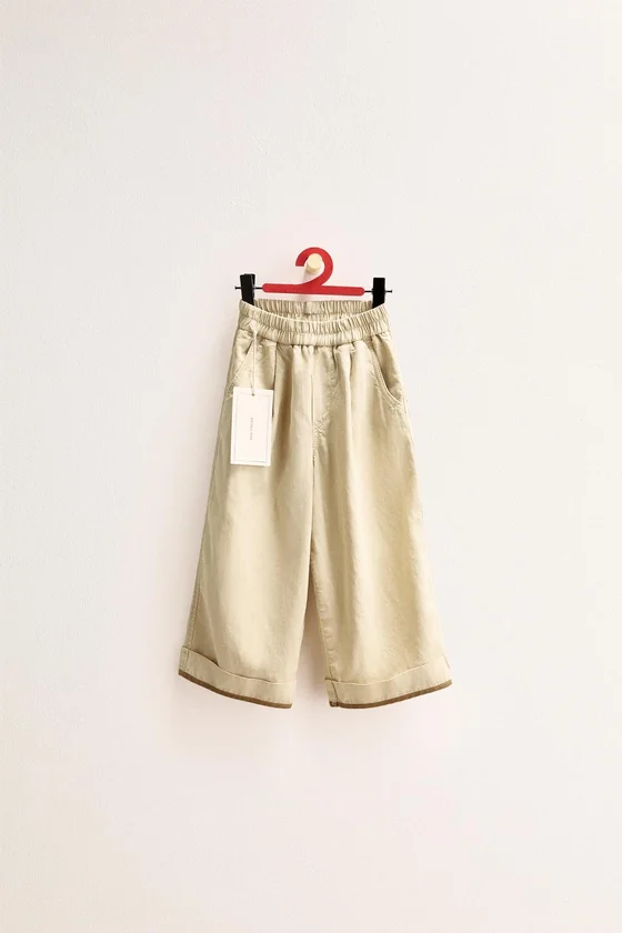 БРЮКИ Zara «Timeless» ИЗ ЛЬНА С КОНТРАСТНОЙ ОТДЕЛКОЙ
