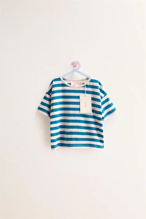 Zara «Timeless» - ФУТБОЛКА В ПОЛОСКУ ИЗ ХЛОПКА И ЛЬНА
