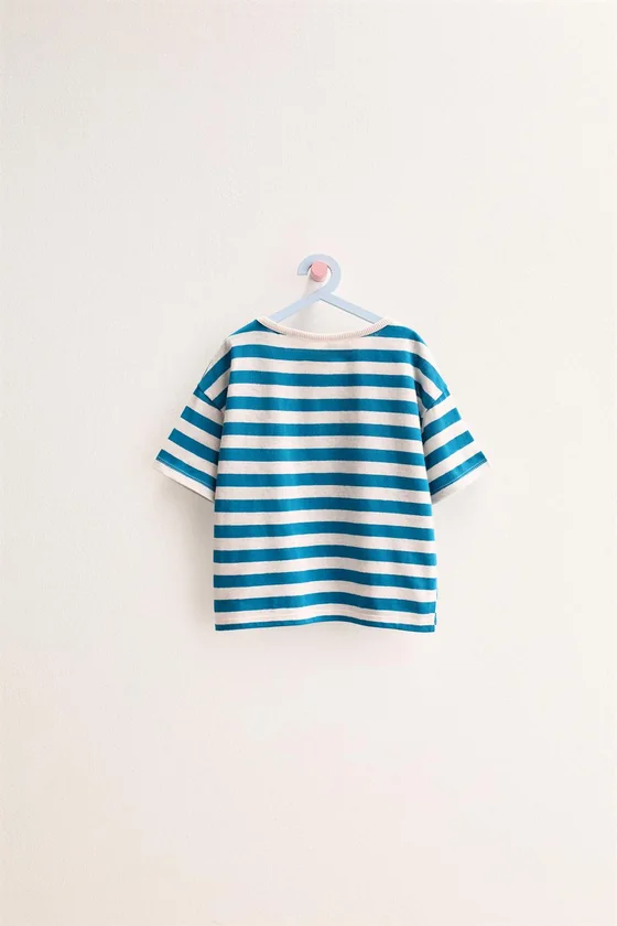 Zara «Timeless» - ФУТБОЛКА В ПОЛОСКУ ИЗ ХЛОПКА И ЛЬНА