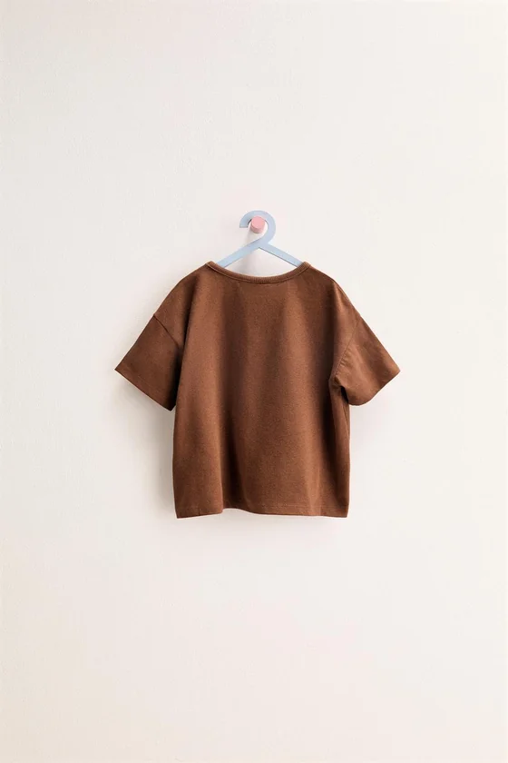 Zara «Timeless» - ОДНОТОННАЯ ФУТБОЛКА ИЗ ХЛОПКА И ЛЬНА