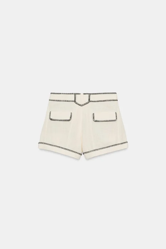 ШОРТЫ С ДЕКОРАТИВНОЙ СТРОЧКОЙ — коллекция Zara «ZW»