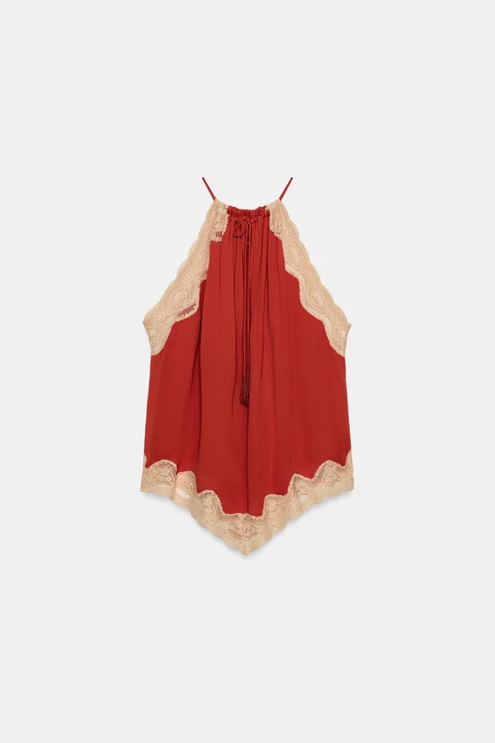 КРУЖЕВНОЙ ТОП ХАЛТЕР — коллекция Zara «ZW»