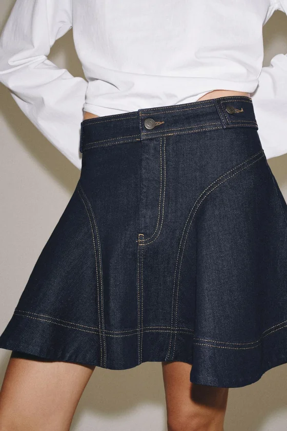 КОРОТКАЯ ДЖИНСОВАЯ ЮБКА — коллекция Zara «ZW»