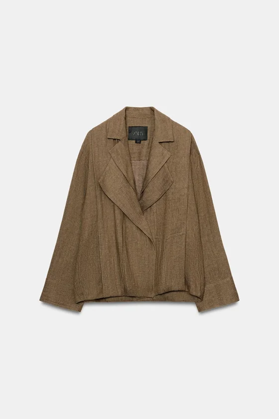 БОМБЕР ИЗ ЛЬНА С КАРМАНОМ — коллекция Zara «ZW»