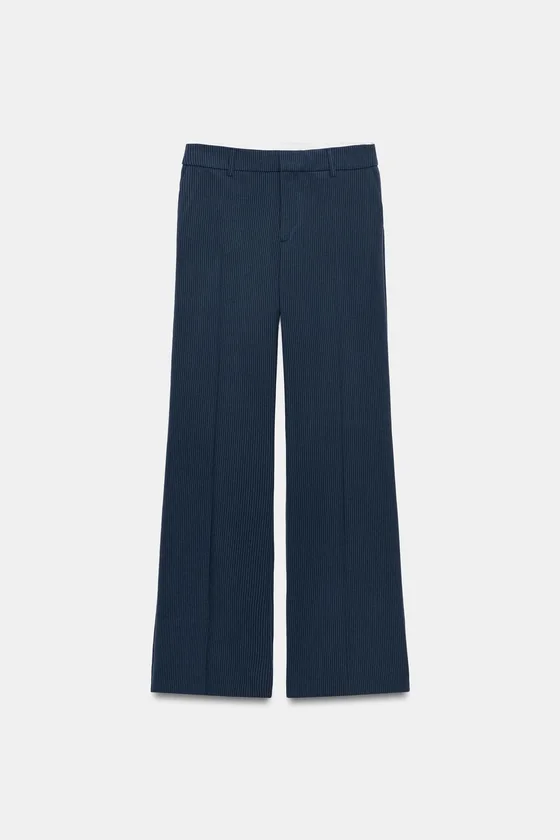 ПРЯМЫЕ БРЮКИ В ТОНКУЮ ПОЛОСКУ С НИЗКОЙ ПОСАДКОЙ