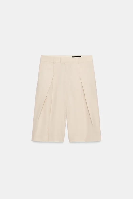ШОРТЫ С ЗАЩИПАМИ ИЗ ШЕРСТИ — коллекция Zara «ZW» лимитированная серия