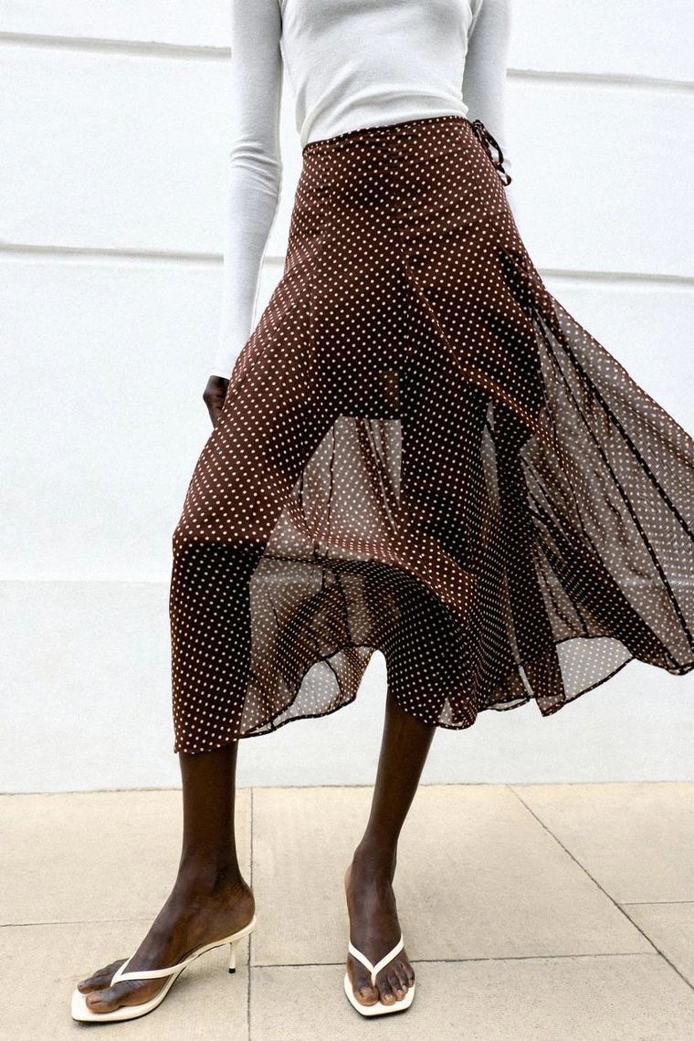 ЮБКА МИДИ В ГОРОШЕК