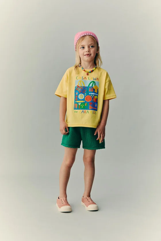 ТРИКОТАЖНЫЕ ШОРТЫ CASA LAWA X ZARA KIDS С ЛИМОНОМ