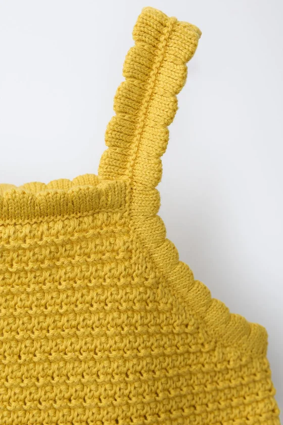 ТРИКОТАЖНОЕ ПЛАТЬЕ В КЛЕТКУ ВИШИ С ЛИМОНАМИ — CASA LAWA X ZARA KIDS