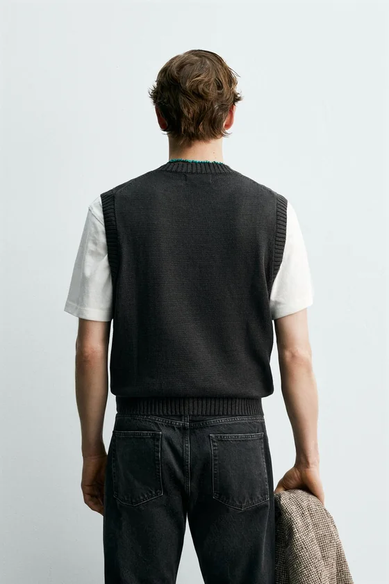 ВЯЗАНЫЙ ЖИЛЕТ ИЗ 100% ЛЬНА Zara «Aaron Levine»